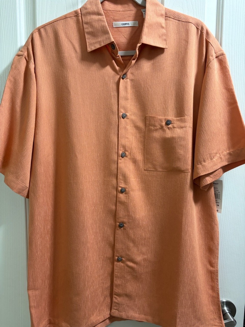 Campia Relaxed Short-Sleeve Button-Down Shirt in Coral